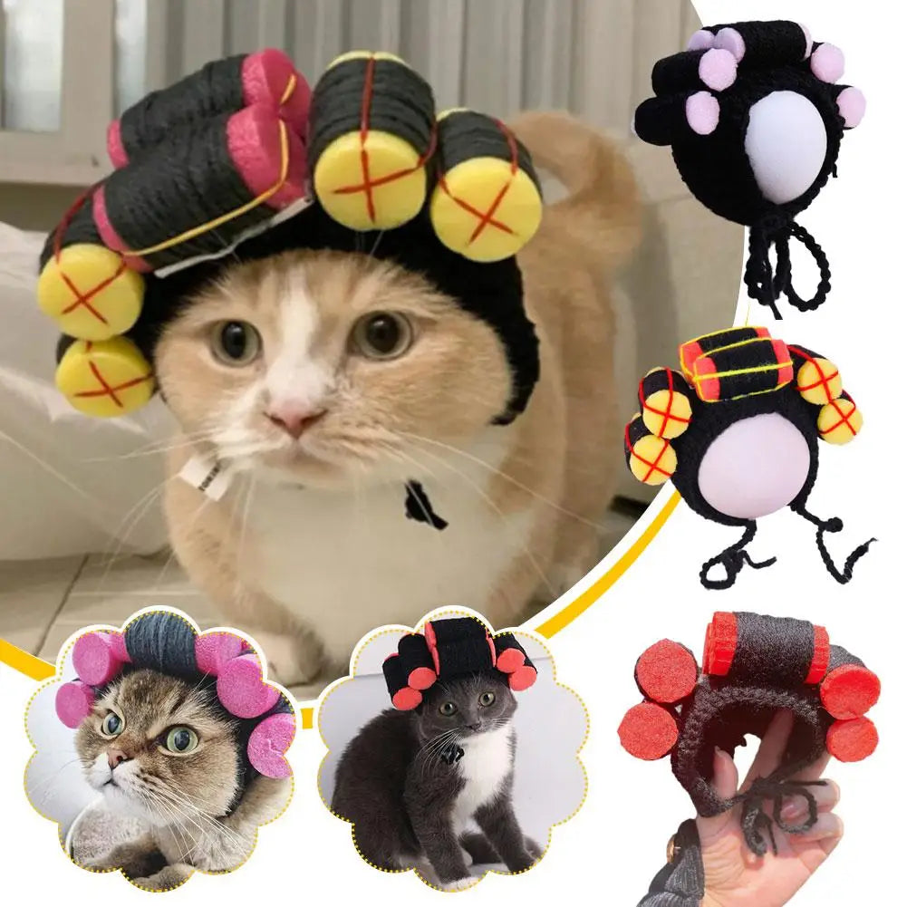 Cute Creative Pet Headdress Halloween Atmosphere Sense Wig Funny Pet Hat Pet Fashion Fun Curly Hair Photo Styling Headband Pet T
