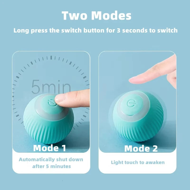 Cat Interactive Ball Toys Automatic Rolling Ball Faux Tail Rechargeable Smart Pet Electric Toy Dog Cat Training Imitate Mouse