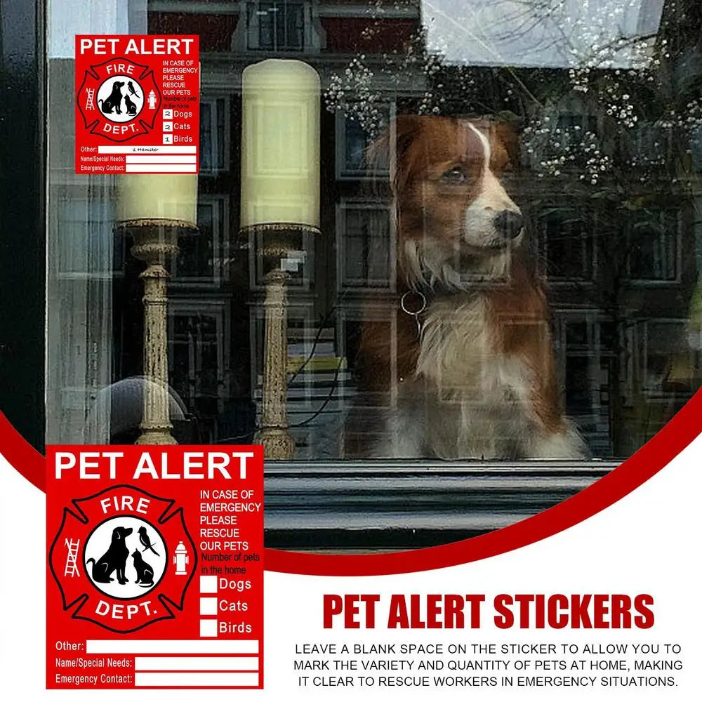 10PCS Pet Alert Stickers Pets Inside Fire Rescue Stickers Save Our Pets Emergencies Pet Inside Decal Emergencies Danger Decals