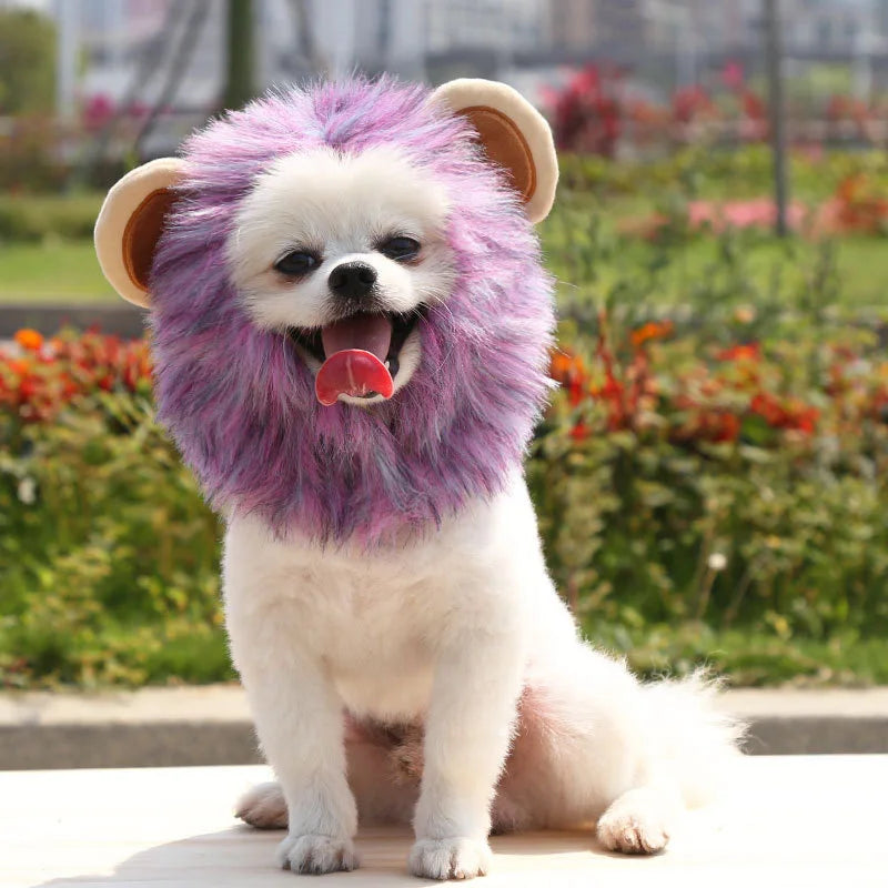Lion Cattle Pattern Dog Costume Hat for Cat New Year Party Birthday Costume Pet Dogs Products Keep Warm Winter Puppy Accessories