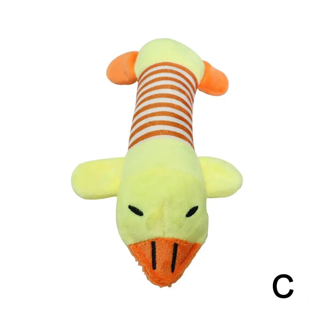 Pet Toys Cute Pet Chewing Teething Toys Cartoon Embroidery Bite-resistant Decompression Duck Pig Elephant Sounding Toys
