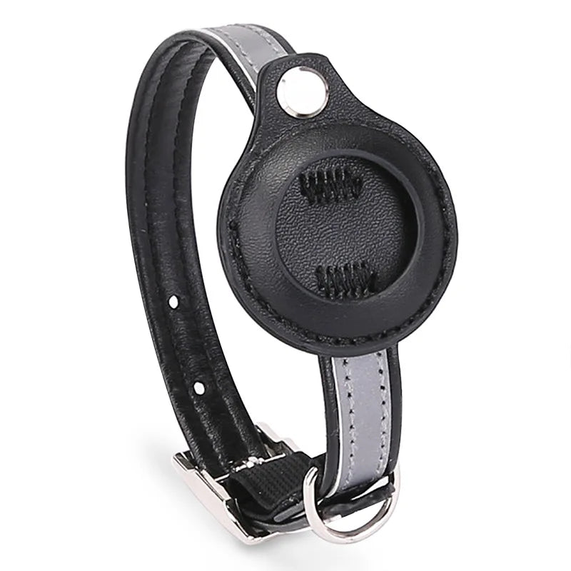 Adjustable Leather Pet Collar for Apple Airtag, Location Tracker, Dog, Cat, Anti-lost, Reflective Protection Case,Dog Products