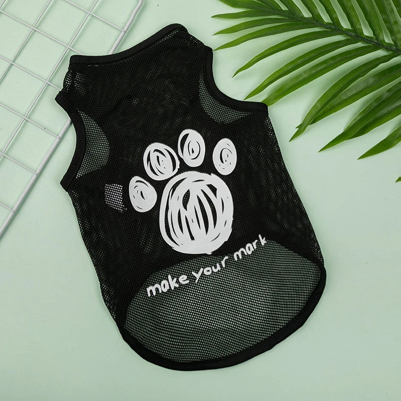 Sports Mesh Pet Clothes for Cats Number Print Sphinx Cat Vest Unisex Ice Cool York Dog Overalls Breathable Puppy Summer Clothing