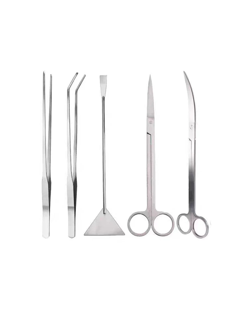 Stainless Steel Aquarium Tank Tools Kit Fish Tanks Aquatic Plants Grass Scissor Tweezers Shovel Kit Aquarium Maintenance Tools