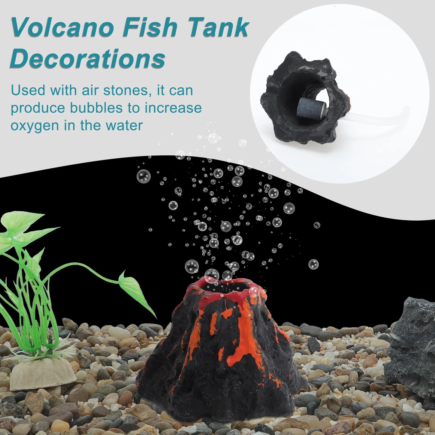 UXCELL 1 Set Aquarium Volcano Ornament Volcano Fish Tank Decorations Aquarium Aquatic Aquatic Resin Decor