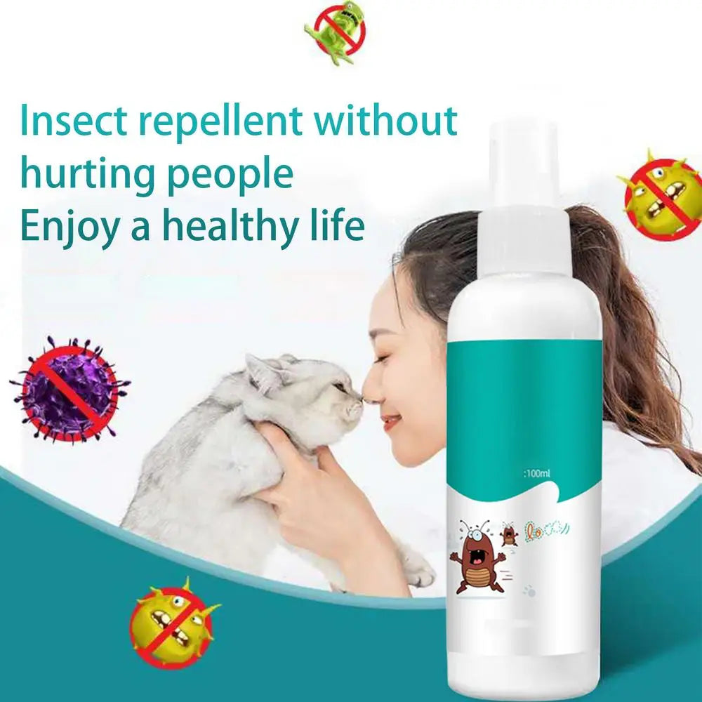 100ml Pet Expel Fleas Lice Treatments Spray Quick And Handy Fleas Ticks Expellent For Dogs Cats Pet Health Spray Supplies