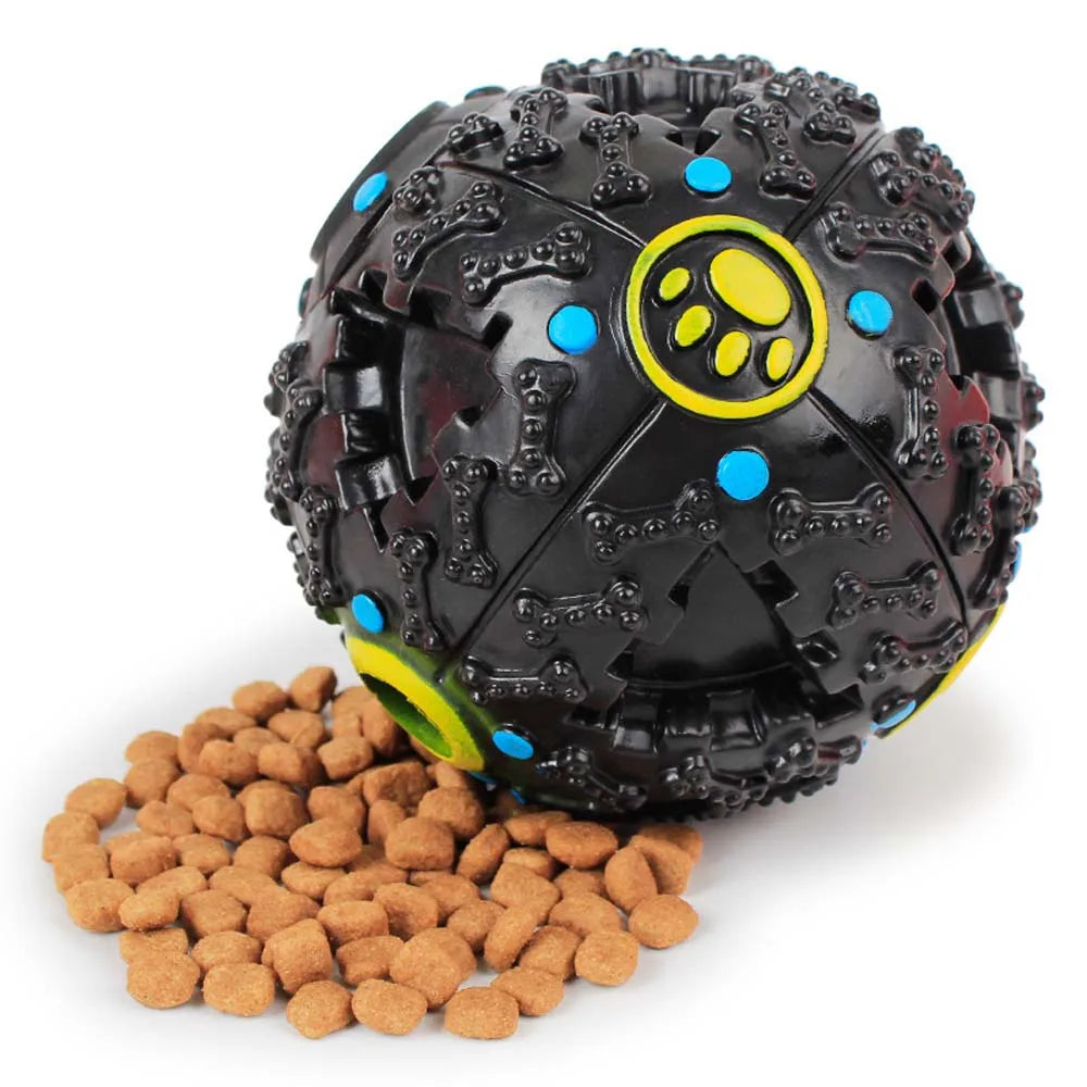1PC Black Molars Bite Sound Toy Leaky Food Ball Dog Suitable for Large, Medium and Small Dogs Educational Toy Ball