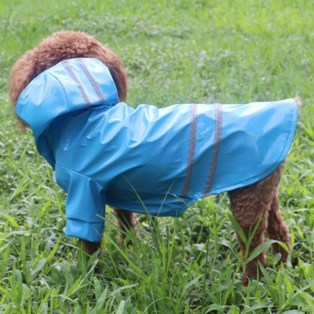 Dog Raincoat Waterproof Puppy Rain Jacket Outdoor Reflective Doggy Raincoat for Small Dogs Cats Pug Poncho Rainwear Pet Clothing