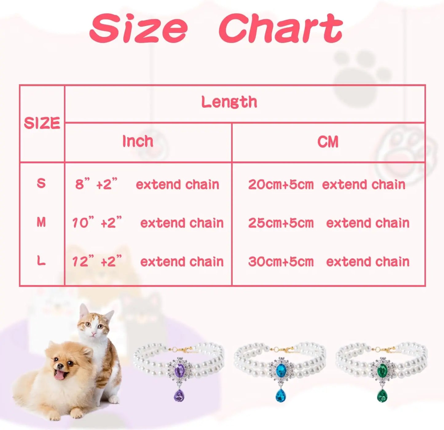2 Rows Pet Pearls Collar Adjustable Puppy Dog Rhinestone Jewelry Necklaces with Luxury Crystal Accessories for Small Dogs Cats