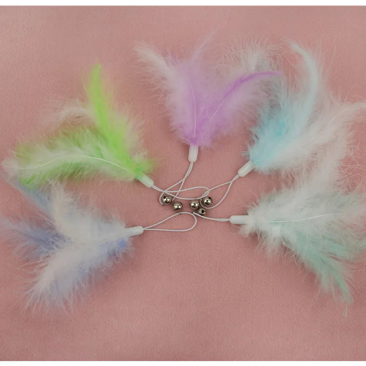 Cat Toy Cat Teaser Sticks Xiaoqing New Macaron Color Replacement Head Cat Stick Pendant Cat Toy Cat Stick Pet Supplies