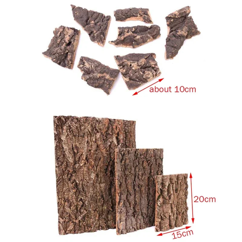 2Pcs Natural Tree Bark Aquarium Decoration Wood Artwork Decor Landscaping Ornaments Decor Fish Tank Background Moss Decor