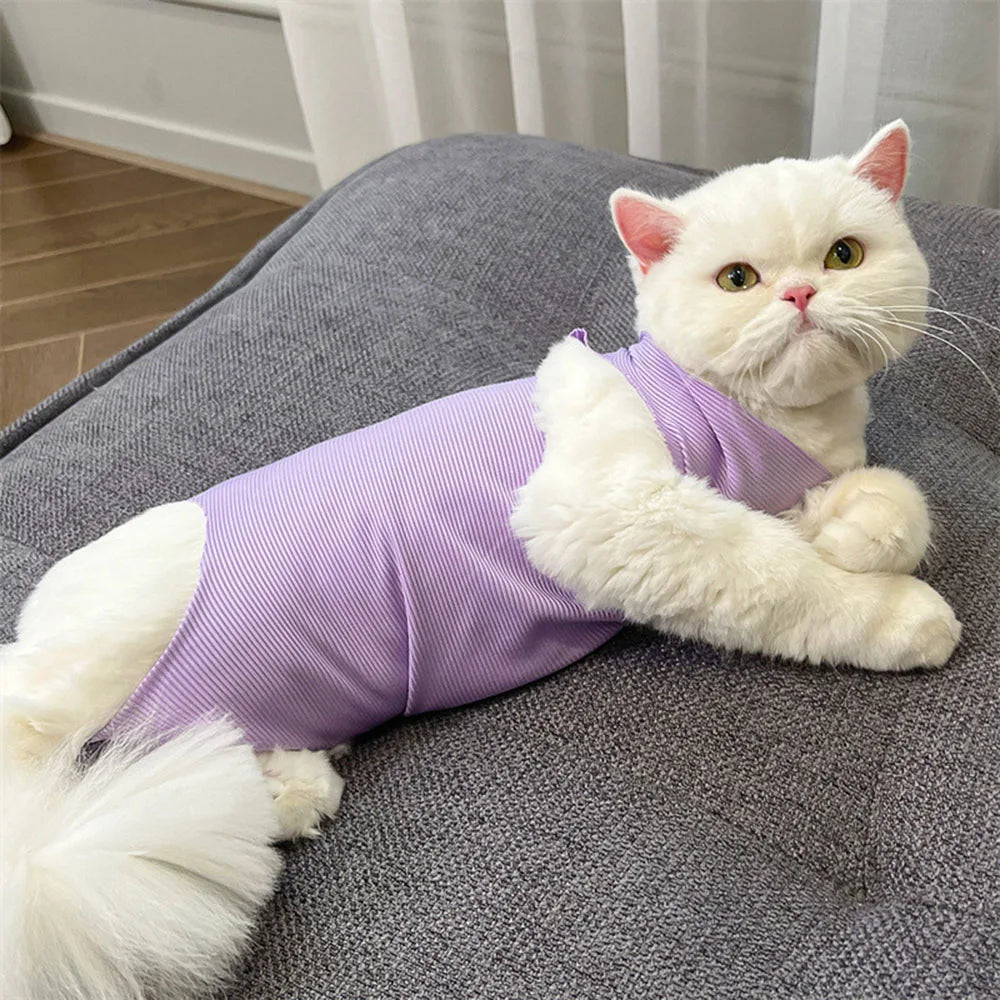 Cat Recovery Suit Breathable Cat Surgery Recovery Suit Onesies Female Kitty Castration Abdominal Wound Recovery Clothing Outfits
