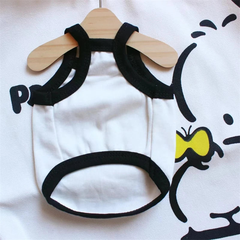 Funny Cartoon Summer Cat Vest for Small Medium Dogs Soft Cotton Puppy Clothing Breathable Pet T Shirt Leisure Sphinx Cat Clothes