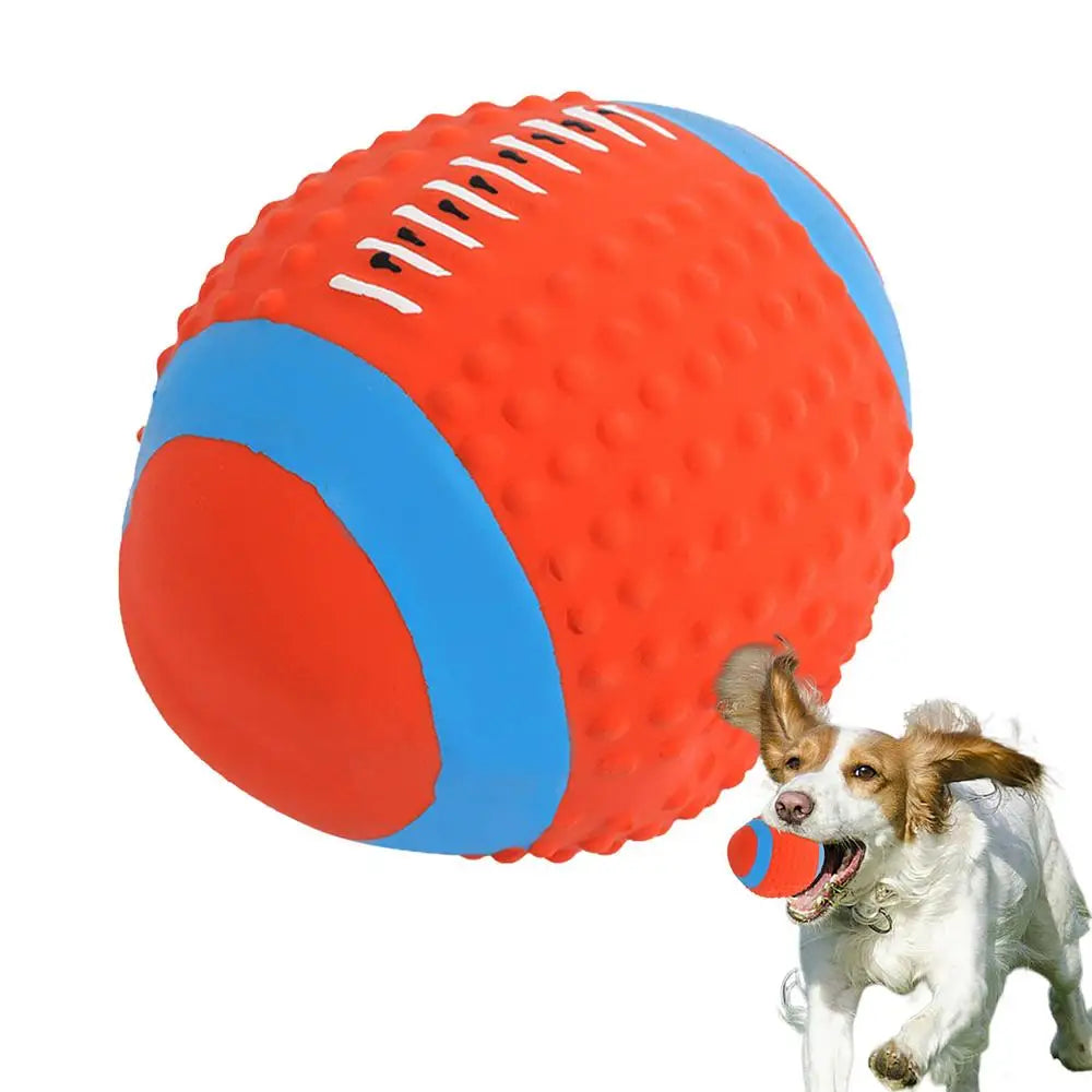 Squeaky Dog Ball Toys Tough Ball Pet Toys For Large Breed Interactive Big Dogs Chew Ball For Teething Cleaning  Dog Sound Toys