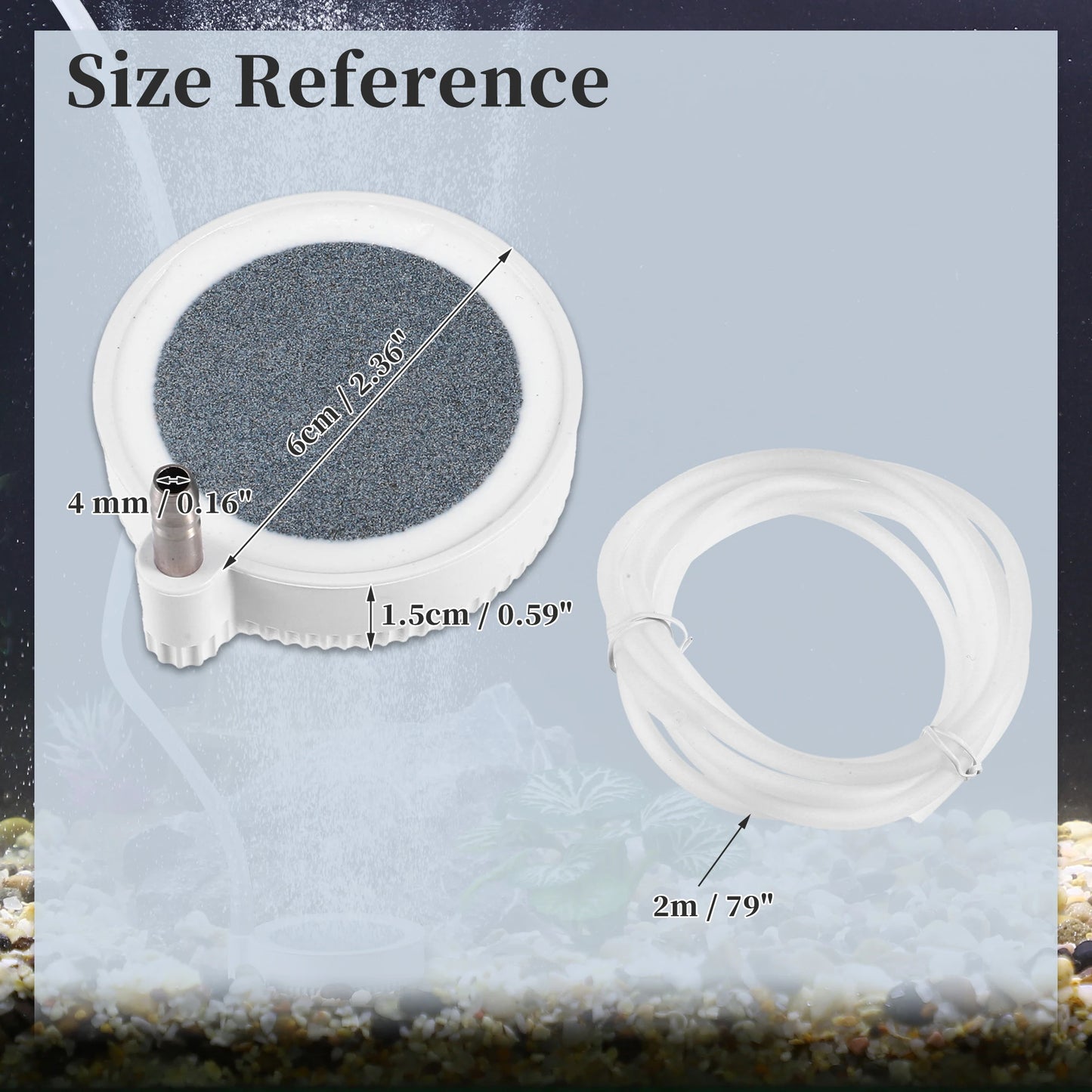 UXCELL Air Stone Aquarium 5cm Oxygen Aerator Air Bubble Pond Pump Hydroponic Oxygen Mini Air Pump Accessories with Tube