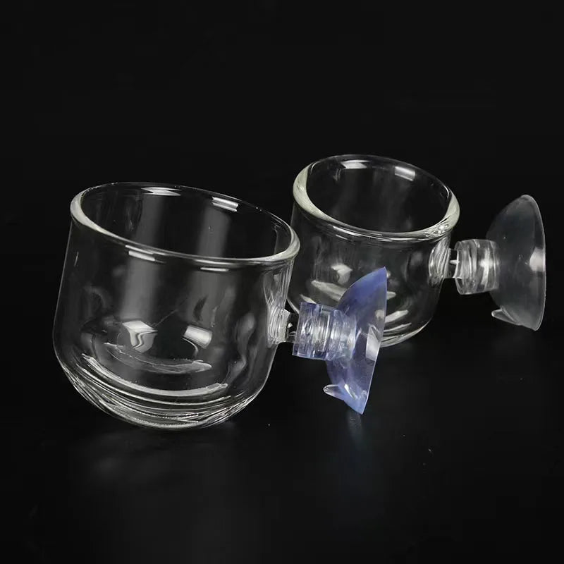 Acrylic Aquarium Feeder Hanging Fish Tank Mini Crystal Pot Polka Water Potted Planting Cylinder Cup Aquarium Decor Accessories