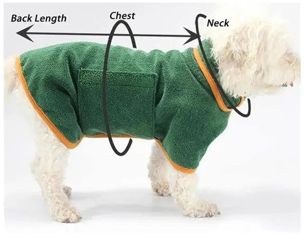 Dog Bathrobe Fast Drying Towel Microfiber Absorbent Soft Bath Robe Adjustable Towel Grooming Coat Dog grooming Pet Accessories