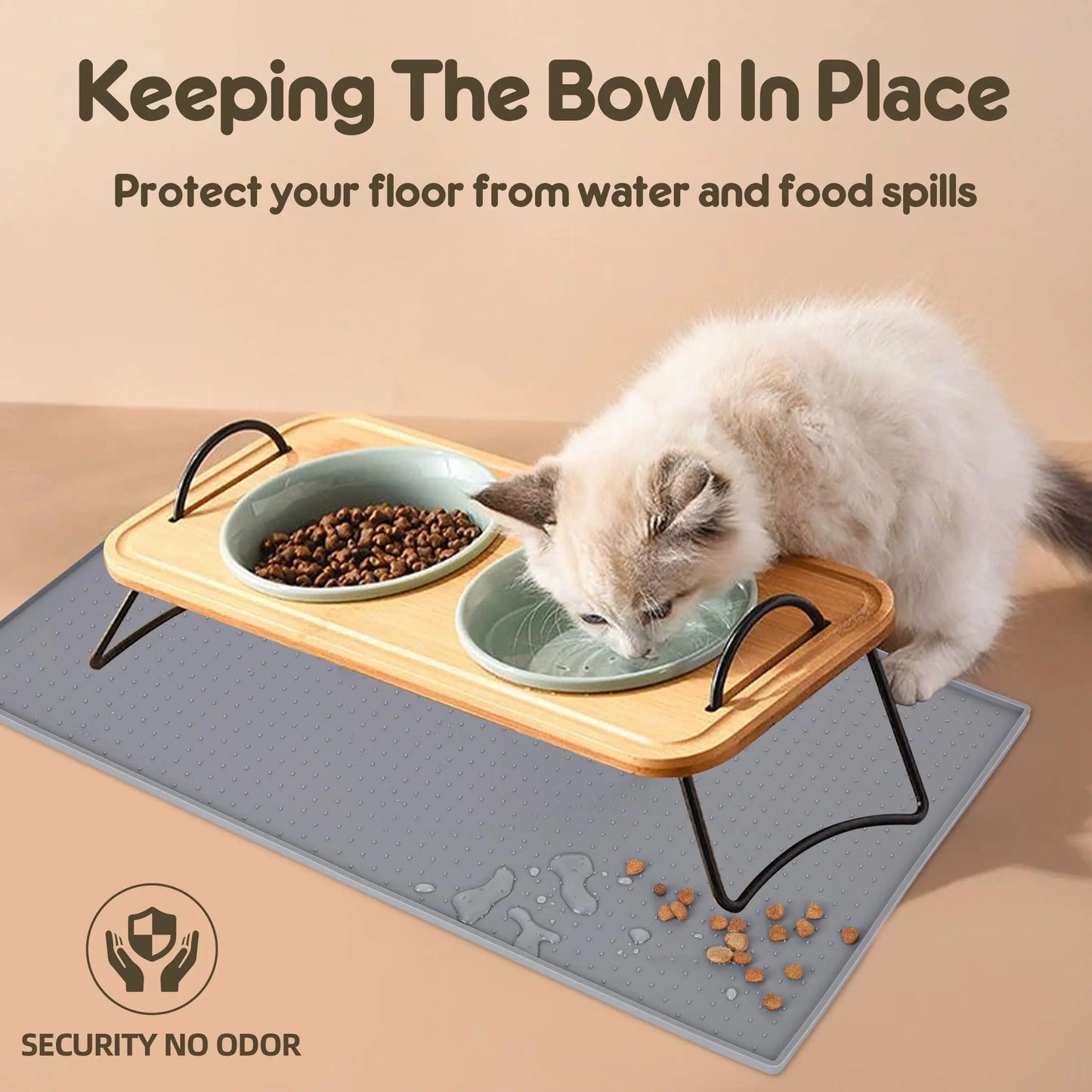 Pet Placemat Nonspill Easy to Clean Foldable Cat and Dog Feeding Mat Silicone Non-slip Waterproof Pet Mat