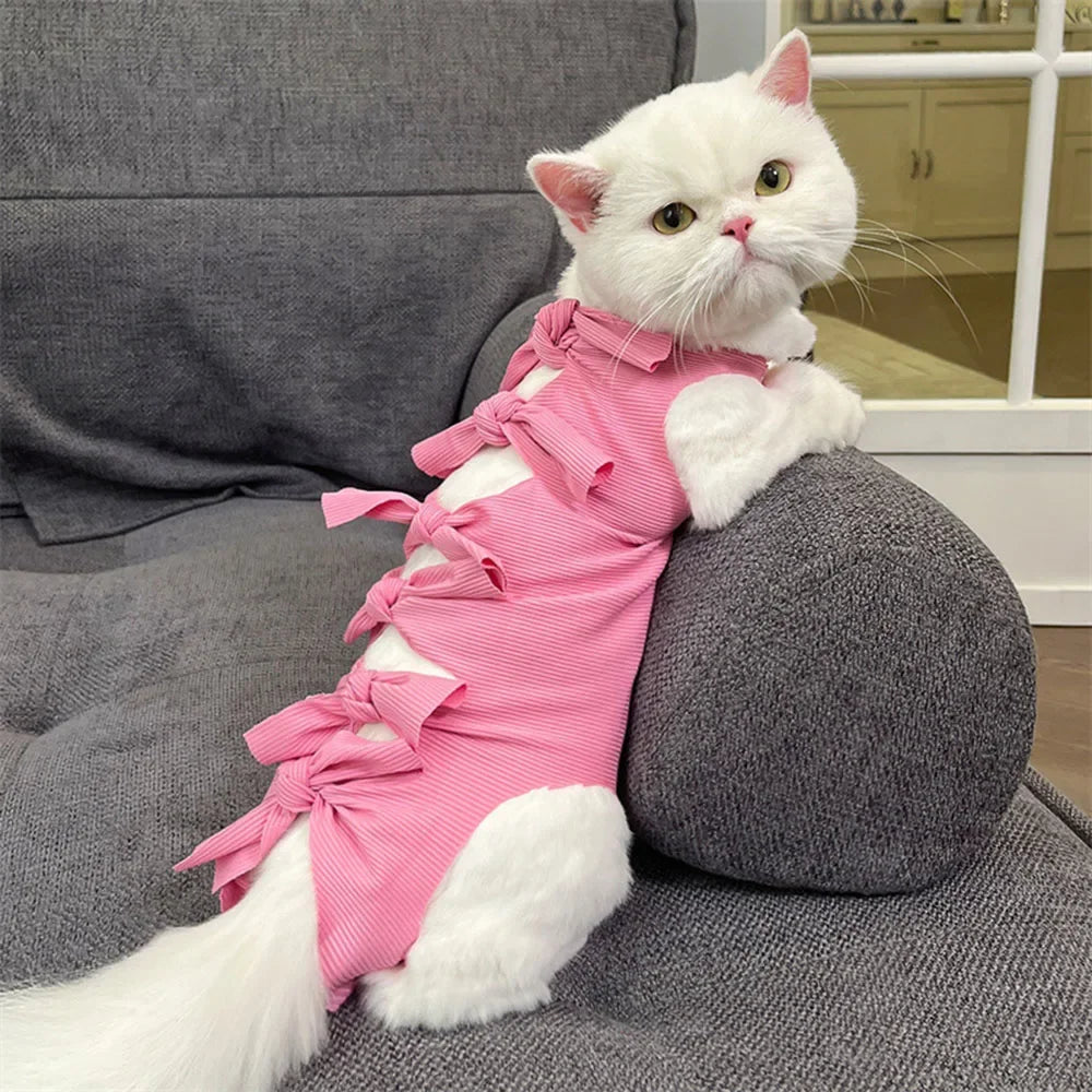 Cat Recovery Suit Breathable Cat Surgery Recovery Suit Onesies Female Kitty Castration Abdominal Wound Recovery Clothing Outfits