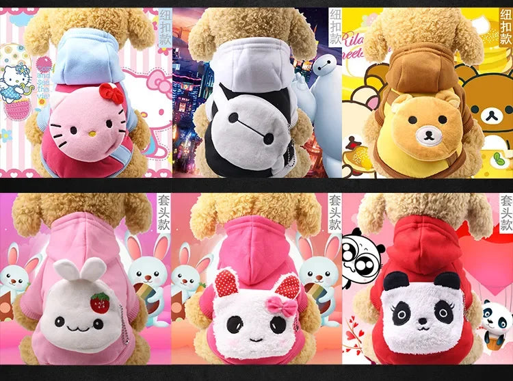 New Dog Clothes Autumn Winter Pet Products Pets Coats Soft Cotton Hoodies For Small Dogs Chihuahua Clothes Cartoon Pet Outfit