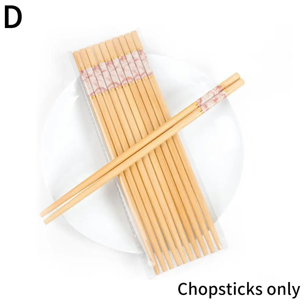Green And Healthy Natural Bamboo Chopsticks 5 Pairs New Home Use Mildew-proof And High Temperature Resistant Environmentally