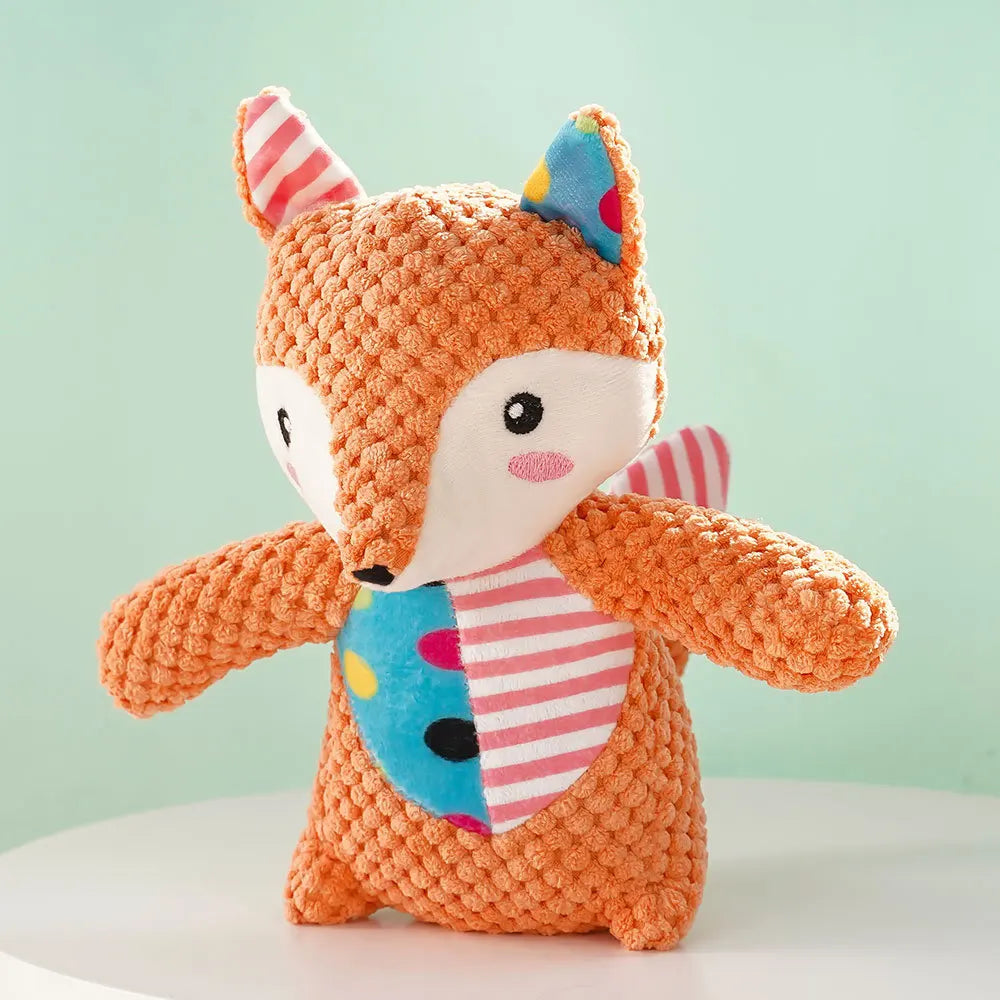 Squeaky Dog Toys for Small Medium Dogs, Elephant Rabbit Fox Plush Dog Chew Toys with Soft Fabric, Puppy Toys to Keep Them Busy
