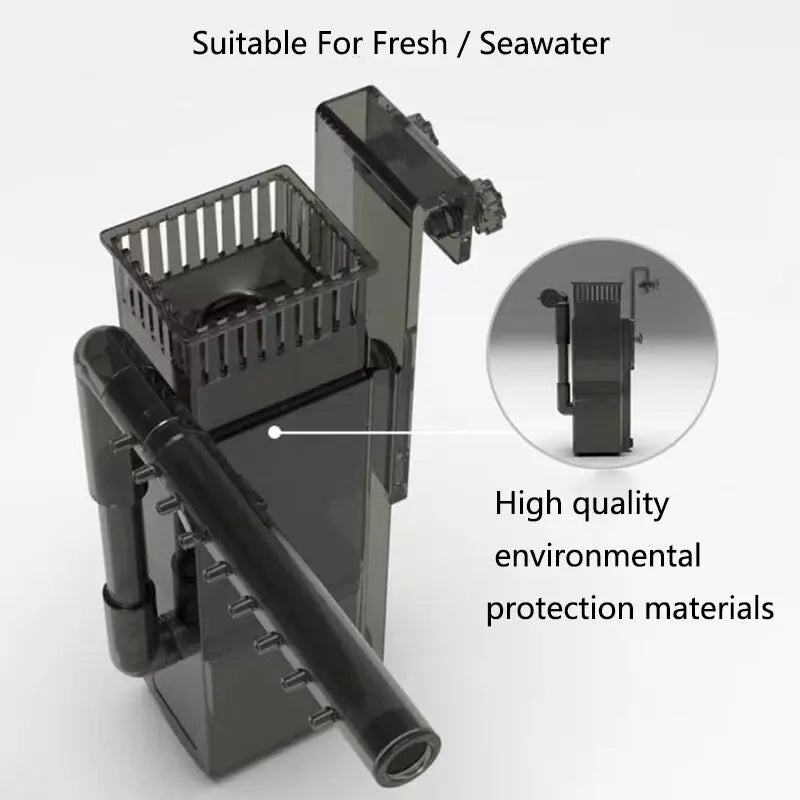 6W Aquarium Surface Oil Skimmer Filter Mute Auto Oil Film Processor Remove Tool for Aquarium Fish Tank Water Filtration 110~220V