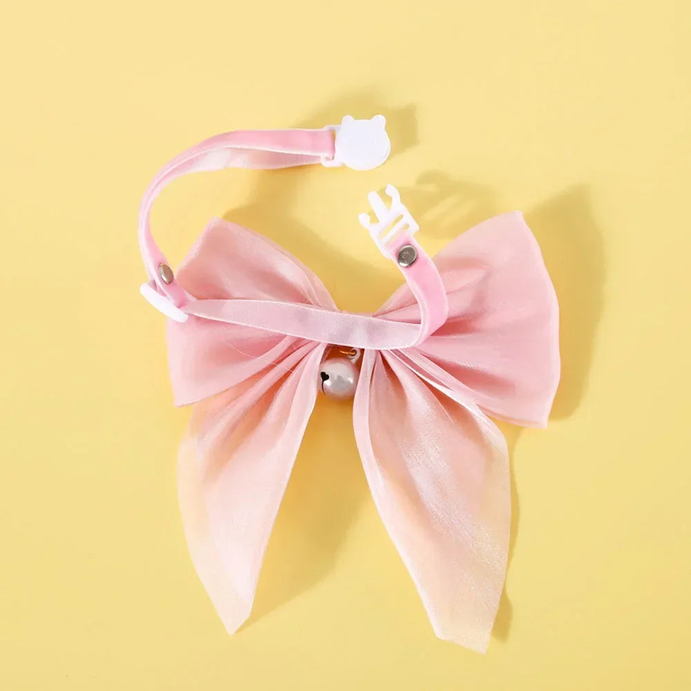 Soft Velvet Cat Collar Breakaway Puppy Kitten Collar Red Pink Bow Small Dog Collar Adjustable Safety Buckle Cat Bow Pet Supplies