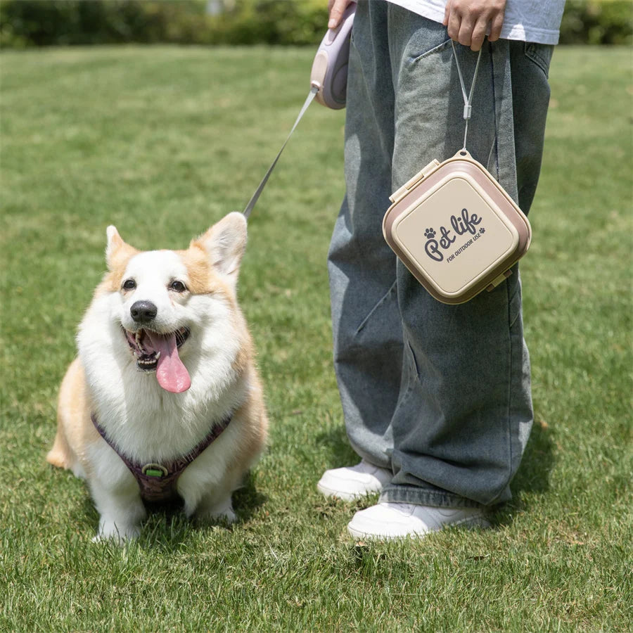 Thickened Folding Pet Bowls Outdoor Pet Double Bowls Tableware Travel Dog Feeder Bowls Pet Supplies Portable Dog Bowls