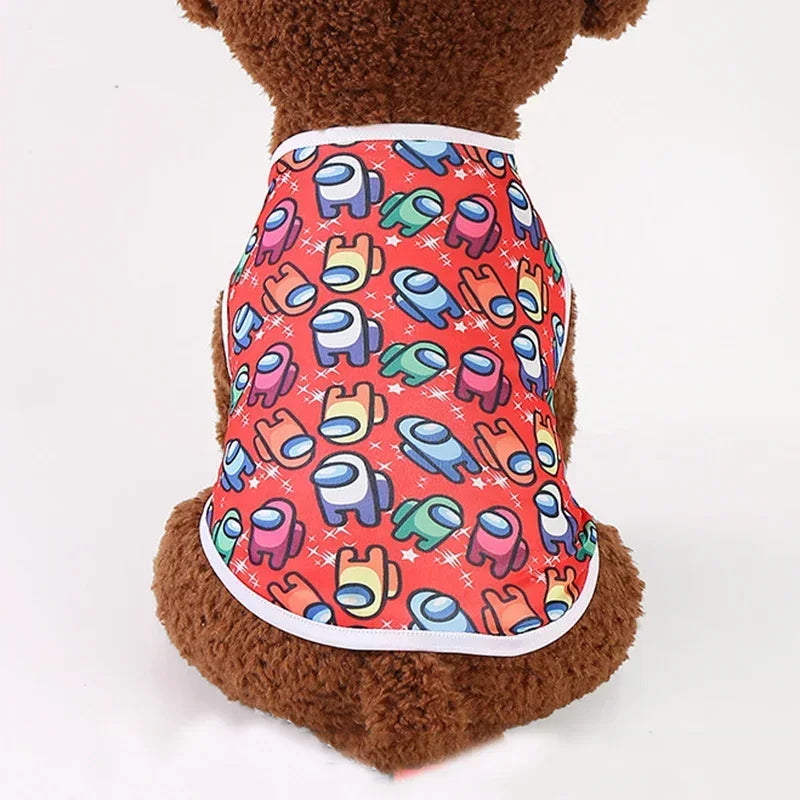 Summer Sphynx Cat Clothes Cute Print Pet Vest Shirt for Cats Gotas Kitten Kedi Shirts mascotas Dog Clothing ropa para gato