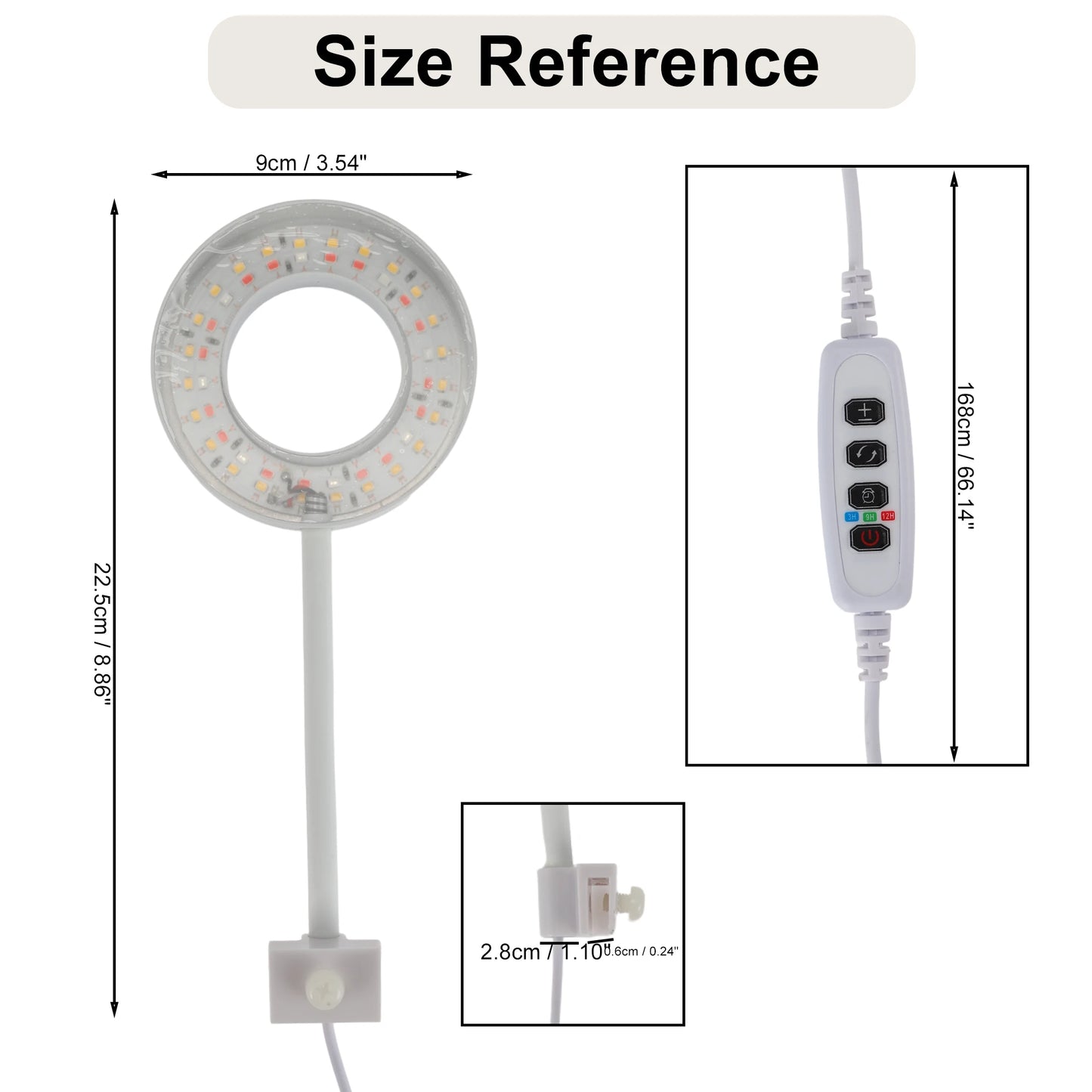 UXCELL Aquarium Light LED USB-plug Lamp with Timer 360° Rotate 3 Lighting Color Aquarium Plant Light for Fish Tank Clip-on
