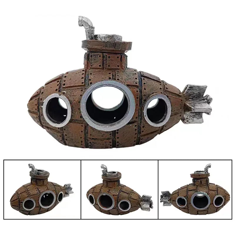Artificial Aquarium Decoration Shelter Ornament Submarine Decor Resin Landscaping House for Fish Accessories for Aquarium Stuff