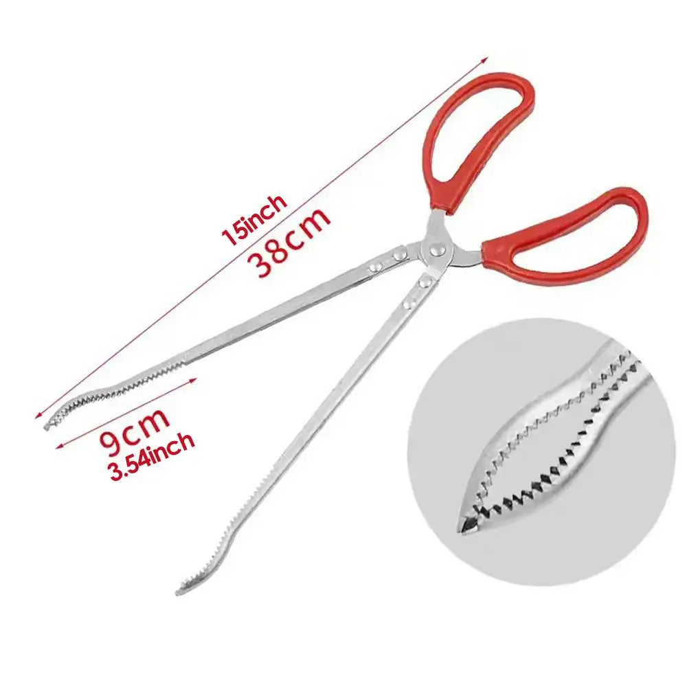 Stainless Steel Reptile Feeder 15 Inches Anti-Skid Feeding Tongs Aquascaping Tools For Hold Worm Steel Reptile Feeding Tong