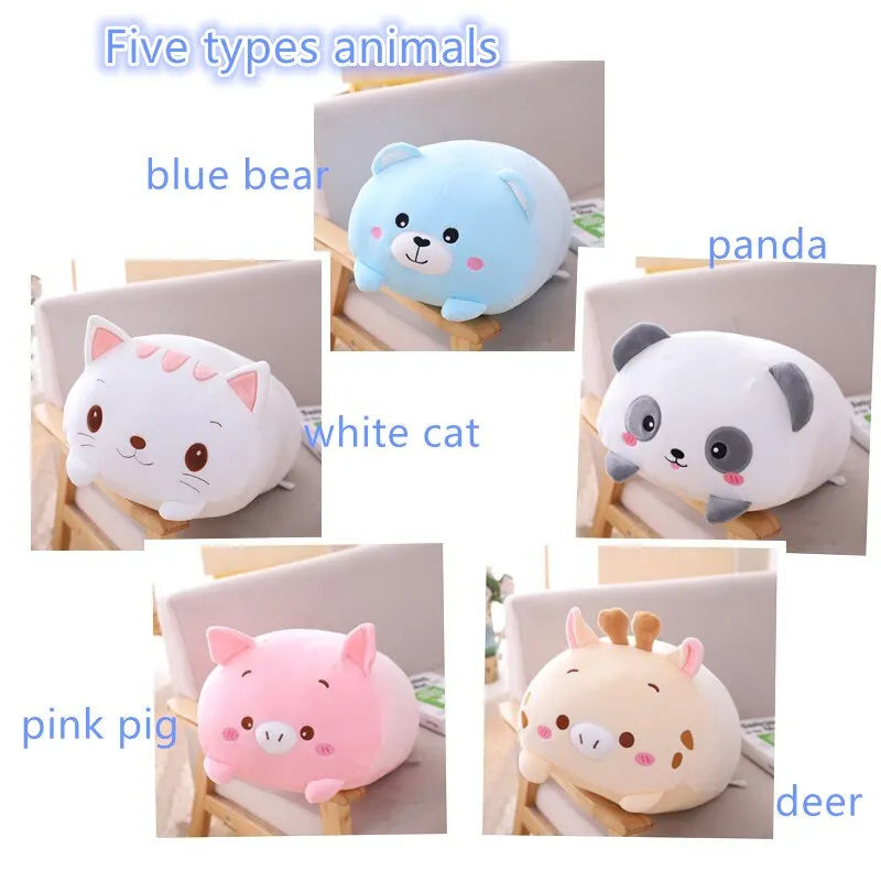 Super Soft Animal Cartoon Pillow 20cm Cute Fat Pig Cat Bear Plush Toy Stuffed Lovely Throw Doll Kids Birthyday Gift