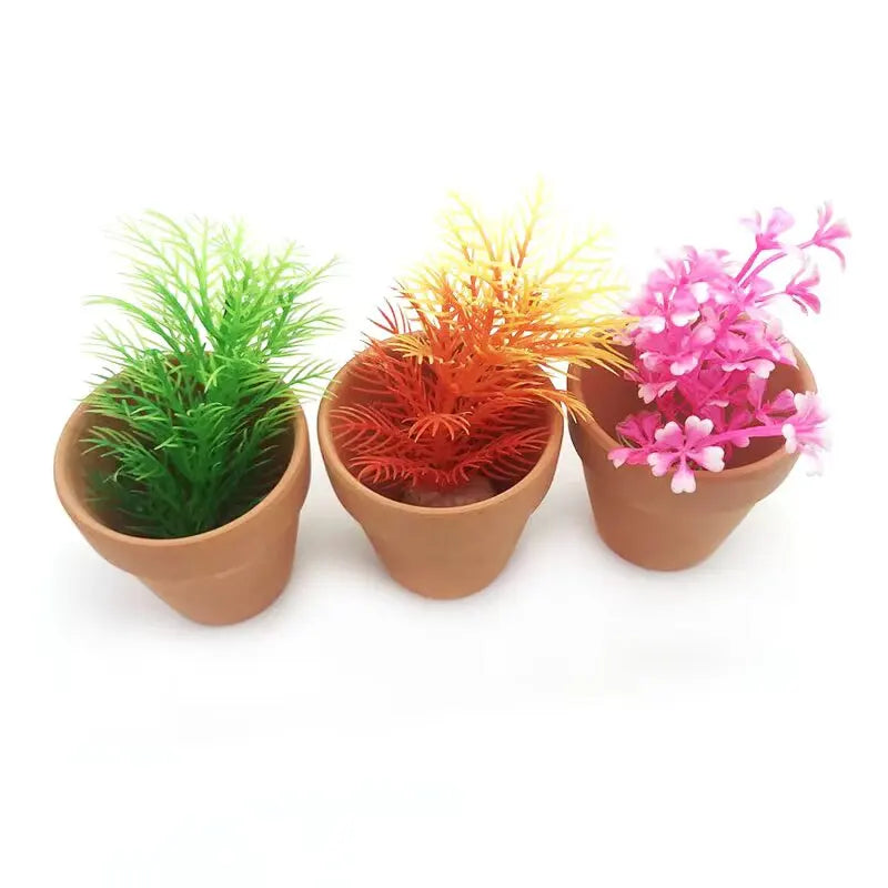 Red Mud Aquarium Decoration For Water Grass Fish Tank Mini Pot Polka Water Potted Planting Cylinder Cup Ceramic Flowerpot New