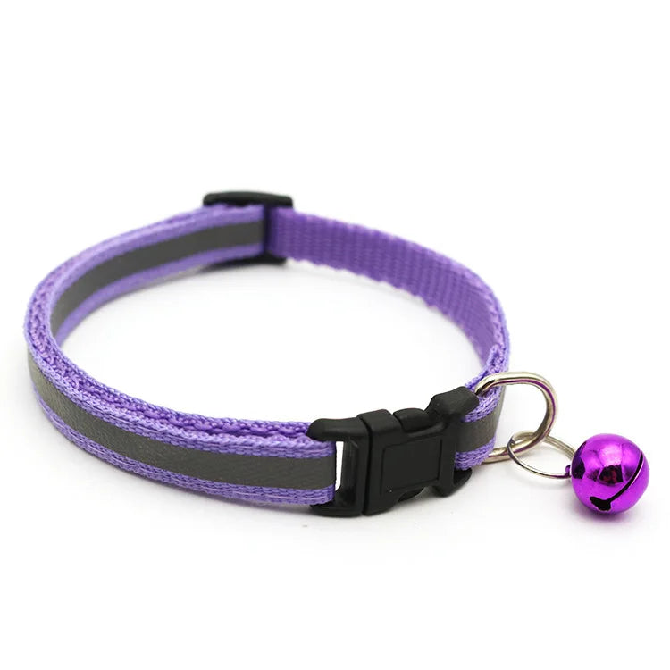 Cat and Dog Universal Reflective Collar Neck Ring Necklace Bell Pet Products Safety Elastic Adjustable Pet Reflective Collar