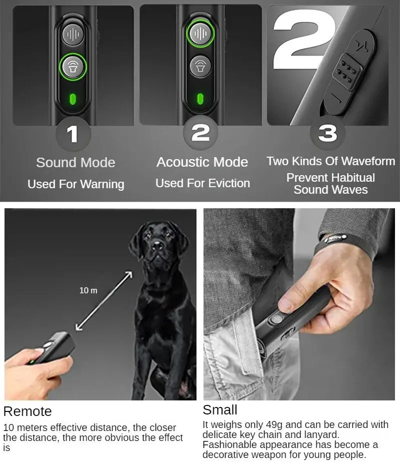 Ultrasonic Pet Dog Repeller Anti Barking Stop Bark Training Device Dog Training Repellents With USB Rechargeable Portable Remote