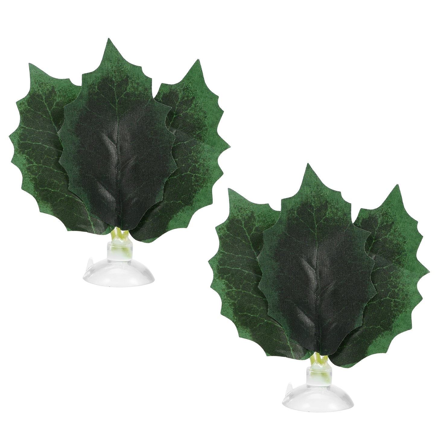 UXCELL 2/4 Pcs Aquarium Artificial Plastic Plants Betta Fish Leaf Pad with Suction Cup Betta Bed Leaf Hammock Resting Hide Decor