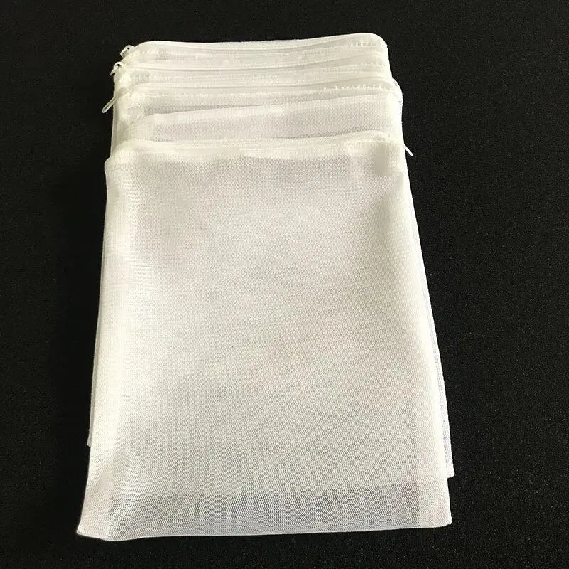 5Pcs White Dense Hole Filter Net Bag Mesh Bag Acquarium Pond For Bio Ball Carbon Media Ammonia Aquarium Fish Tank Isolation Bag