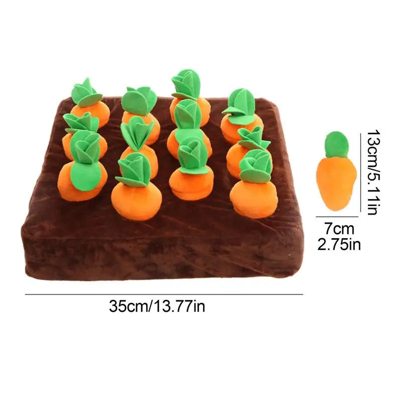 Squeaky Dog Toy Interactive Enrichment Dog Game 12 Carrots Snuffle Mat Carrot Farm Vegetable Squeaky Toy Pet Supplies Puzzle