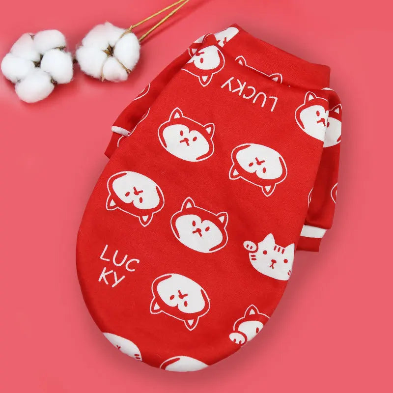 Pet Dog Costume Cute Printed Pet Coat Cotton Soft Pullover Dog Shirt Jacket Sweatshirt Hoodie Cat Clothes Suit Sweater Outfit