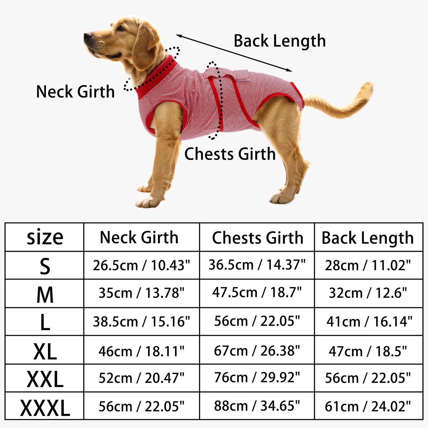 UXCELL Pet Recovery Suit Wound Protective Clothes for Dogs Cats After Weaning Pet Recovery Striped Shirt Surgical Clothing