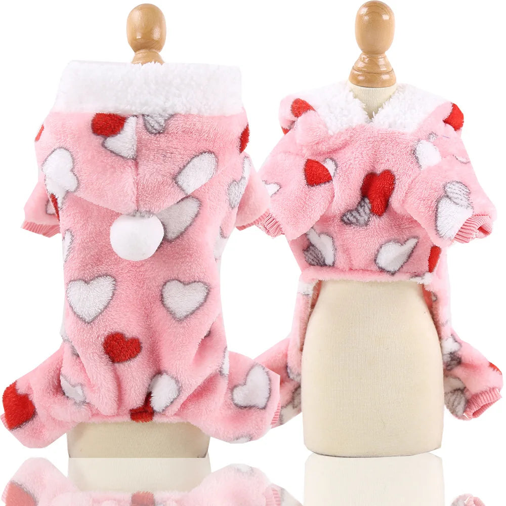 Pet Dog Soft Warm Jumpsuits Clothing for Dogs Pajamas Fleece Small Puppy Coat Pet Outfits Hoodie Clothing Cats Clothes Christmas