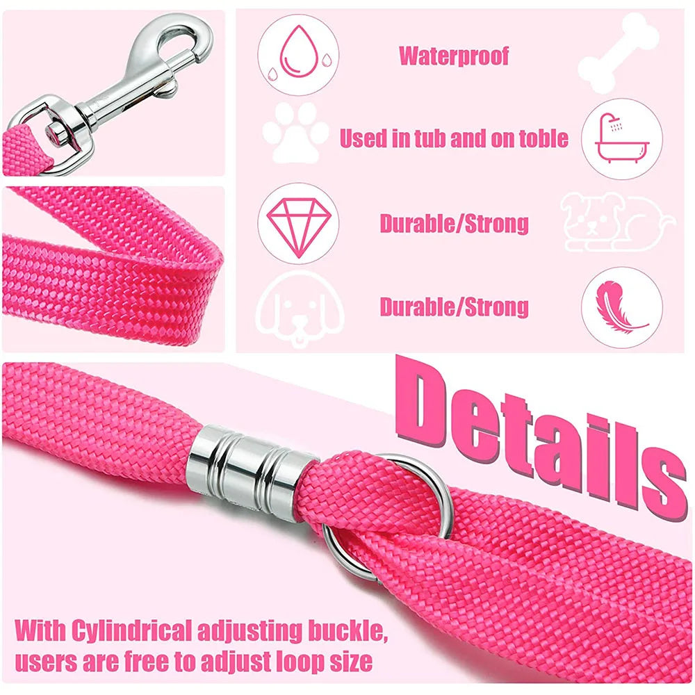 Pet Cat Dog Grooming Loop Adjustable Noose Loop for Cat Puppy Small Dog Bathing Tether Strap Heavy Duty Nylon Restraint Noose