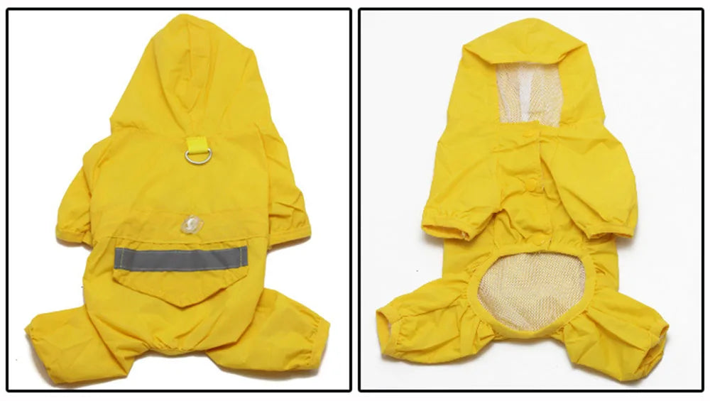 Dogs Raincoat Adjustable Puppy Dog Raincoat Waterproof 4 Legs Raincoat for Small Dogs Outdoor Pet Poncho with Reflective Strap