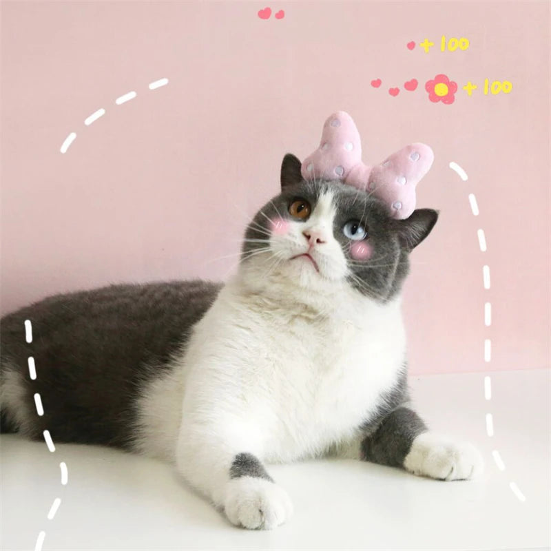 Lovely Bow Tie Hair Hoop for Cats Princess Cat Party Head Wear Pet Gifts Small Medium Dogs Accessories Elastic Cats Pet Products