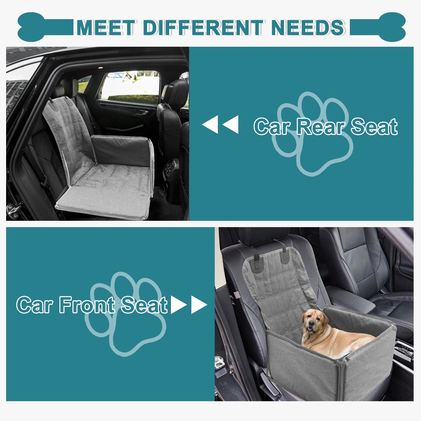 UXCELL Fashion Dog Car Seat Cover for Back Seat Dog Beds Mats Waterproof Dog Hammock for Car SUV Truck Pickup