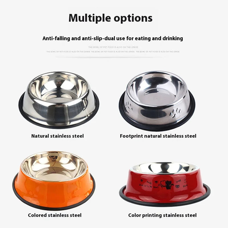 Stainless Steel Dog Bowls pink, Food and Water Non Slip Anti Skid Stackable Pet Puppy Dishes for Small, Medium and Large Dogs