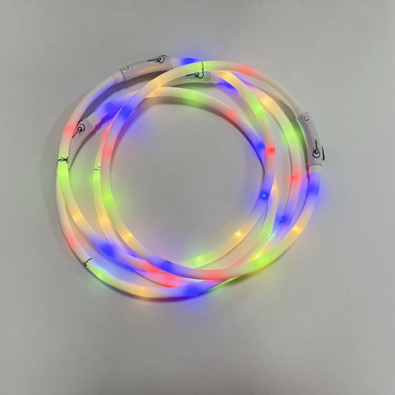 4 Modes Dog Luminou Charge Collar Led Usb Cat Silicone Colorful Collar Detachable Night Glow Pet Loss Prevention Dog Accessories