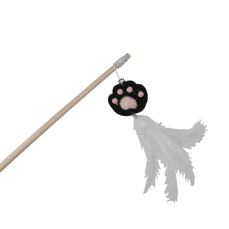 Cat Toy Cat Teaser Sticks Cat Toys Cat Claws Cat Sticks Wooden Poles Feathers Bells Cats Hi Interactive Pet Products.